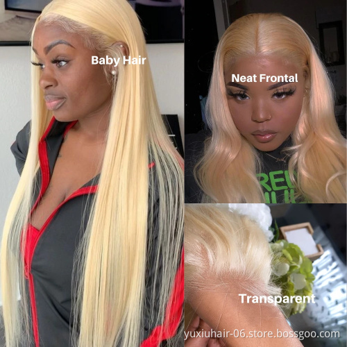 Wholesale 28Inch 613 Blonde Wigs T Part Lace Wigs Remy Brazilian Cuticle Aligned Virgin Human Hair Lace Wigs For Black Women